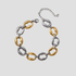 Two tone oval link bracelet gold and silver stainless steel GRISÉ NYC