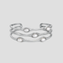 Wavy Perlita steel cuff bracelet with pearl accents in silver by GRISÉ NYC.