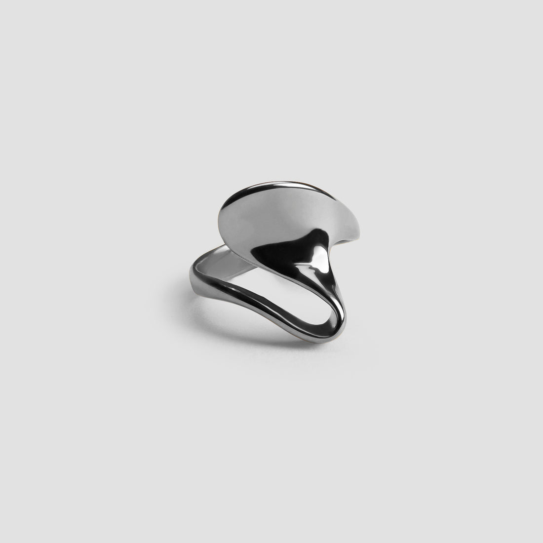 Waves Ring in silver sculptural stainless steel ring by GRISÉ NYC
